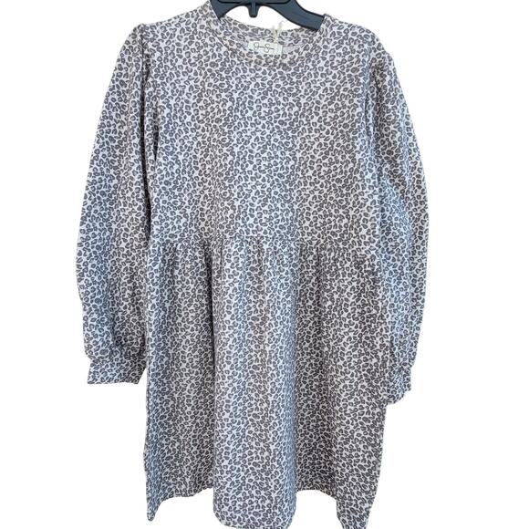 Jessica Simpson Girls Long Sleeve Animal Print Dress Large Size 12 - Picture 1 of 7